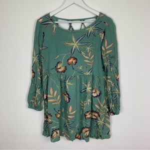 Roxy Floral Tunic Blouse Top 10